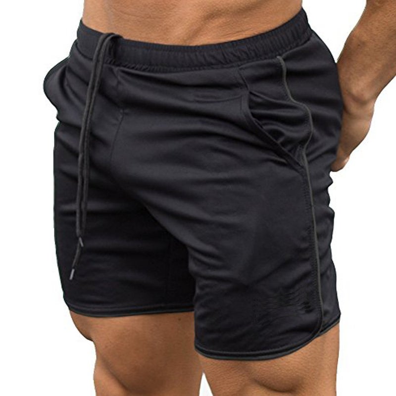 EVERWORTH Men's Gym Workout Boxing Shorts Running Short Pants Fitted Training Bodybuilding Jogger Short Black - Image 1